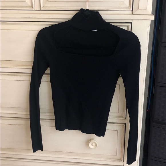 Zara | Tops | Zara Ribbed Long Sleeve Shirt With Keyhole Opening | Poshmark